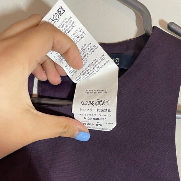 ‘S MAX MARA Purple Polyester / Cotton Sleeveless Shift Dress Size 2 - Picture 2 of 9